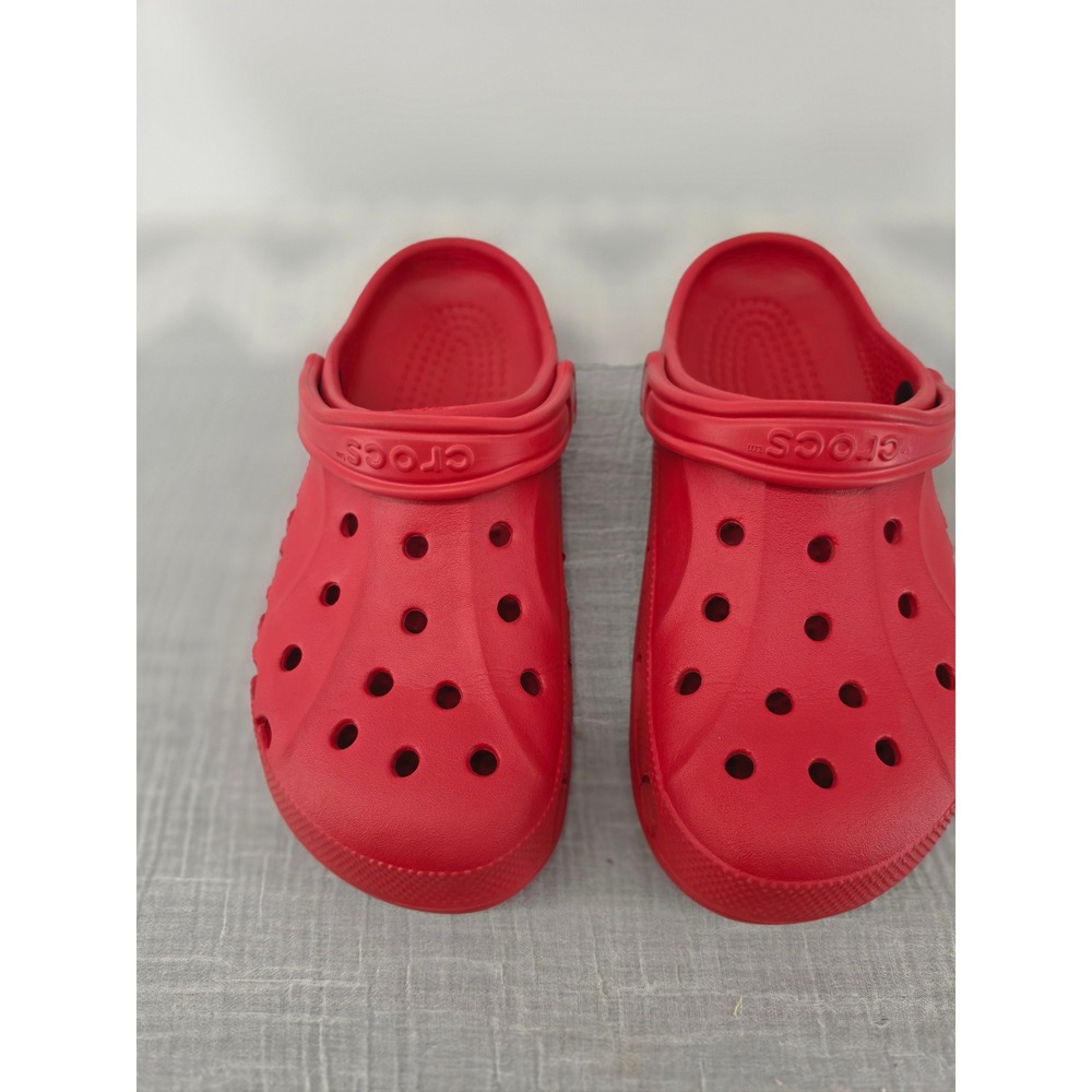 Crocs Baya Clog Red Mens 8 Womens 10 Slip On Comfort Shoes 10126-6EN